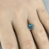 1.81CT PRECISION CUT OVAL BRILLIANT MONTANA SAPPHIRE, TEAL, 7.6x6.4MM