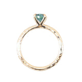 0.80ct Oval Precision Cut Blue Montana Sapphire Evergreen Carved 4 Prong Solitaire in 14k Yellow Gold