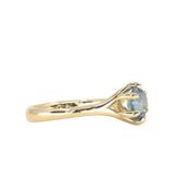 1.70ct Unheated Montana Sapphire Low Profile Six Prong Split Shank Solitaire in 18k Yellow Gold