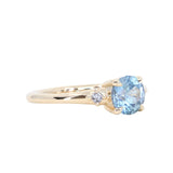 1.27ct Round Montana Sapphire and Princess Cut Diamond Rapids Low Profile Ring in 14k Yellow Gold