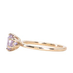 1.29ct Round Lilac Montana Sapphire Lotus Solitaire in 14k Yellow Gold