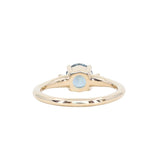 1.27ct Round Montana Sapphire and Princess Cut Diamond Rapids Low Profile Ring in 14k Yellow Gold