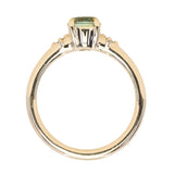 1.27ct Oval Brilliant Light Parti Montana Sapphire and Princess Cut Diamond Rapids Low Profile Ring in 14k Yellow Gold