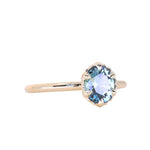 1.20ct Oval Untreated Montana Sapphire Scallop Cup Solitaire in 14k Yellow Gold