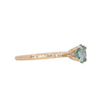 1.13ct Round Precision Blue Montana Sapphire Evergreen Carved 4 Prong Solitaire in 14k Yellow Gold