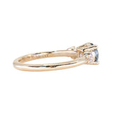 0.91ct Light Cornflower Blue Montana Sapphire and Diamond Starry Night Low Profile Solitaire in 14k Yellow Gold