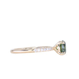 4 Prong Solitaire with Pavé Set Diamonds, Stackable - Setting