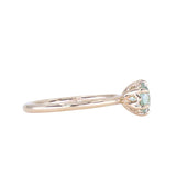 0.97ct Untreated Round Precision Cut Aqua Montana Sapphire Lotus Solitaire in 14k Yellow Gold