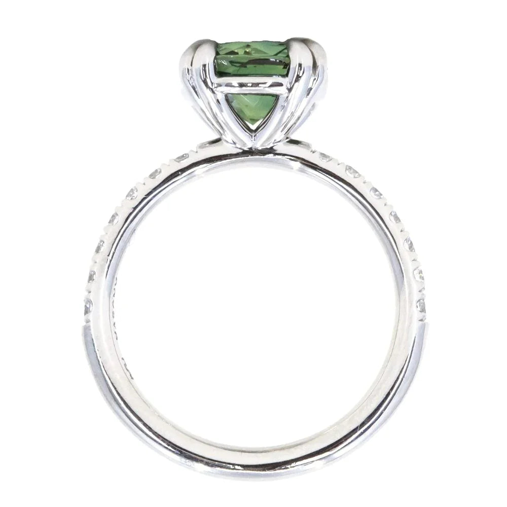 Double Claw Prong Solitaire with French Set Diamond Band, Stackable - Setting