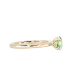 1.01ct Round Green Montana Sapphire Classic Four Prong Solitaire in 14k Yellow Gold