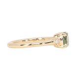 0.93ct Round Seafoam Montana Sapphire and Princess Cut Diamond Rapids Low Profile Ring in 14k Yellow Gold