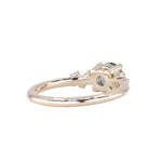 0.81ct Round Light Blue Grey Montana Sapphire and Diamond Starry Night Low Profile Solitaire in 14k Yellow Gold