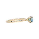1.43ct Round Precision Cut Teal Montana Sapphire Classic 4 Prong Solitaire in 18k Yellow Gold