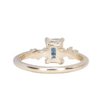 1.07ct Emerald Cut Parti Teal Montana Sapphire and Diamond Starry Night Low Profile Solitaire in 14k Yellow Gold