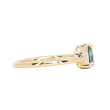 1.09ct Seafoam Green Montana Sapphire and Natural Diamond Mountainscape Ring in 14k Yellow Gold