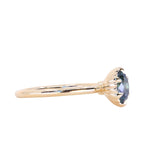 1.20ct Oval Untreated Montana Sapphire Scallop Cup Solitaire in 14k Yellow Gold