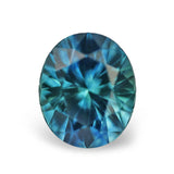 2.84CT PRECISION CUT OVAL BRILLIANT MONTANA SAPPHIRE, PARTI TEAL OCEAN BLUE, 8.9X7.5MM