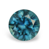 2.03CT PRECISION CUT ROUND BRILLIANT MONTANA SAPPHIRE, TEAL BLUE WITH GREEN, 7.3MM