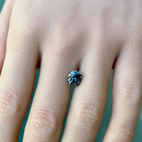 1.94CT PRECISION CUT FANCY CUSHION MONTANA SAPPHIRE, COLOR SHIFTING MIDNIGHT TEAL TO PURPLE, 7.6X6.6MM