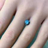 1.58CT PRECISION CUT ROUND BRILLIANT MONTANA SAPPHIRE, TEAL BLUE GREEN, 6.8MM