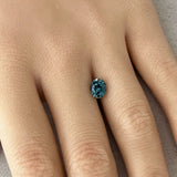 1.45CT PRECISION CUT OVAL BRILLIANT MONTANA SAPPHIRE, TEAL COLOR SHIFTING OCEAN BLUE, 7X5.9MM