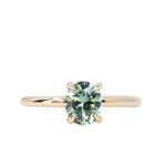 1.33ct Oval Light Teal Green Montana Sapphire Classic 4 Prong Solitaire in 14k Yellow Gold