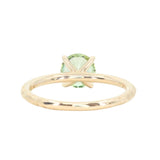 1.34ct Round Precision Cut Montana Sapphire 4 Prong Solitaire Evergreen Ring in 14k Yellow Gold