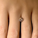 1.91CT ROUND PRECISION CUT MONTANA SAPPHIRE, PARTI MULTICOLOR TAN PEACH YELLOW WHITE, 7.23X4.91MM