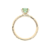 1.34ct Round Precision Cut Montana Sapphire 4 Prong Solitaire Evergreen Ring in 14k Yellow Gold
