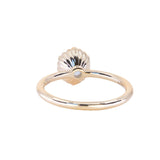 1.49ct Oval Untreated Montana Sapphire Scallop Cup Solitaire in 14k Yellow Gold