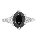 Split Shank Six Prong Solitaire with French Set Diamonds - Setting