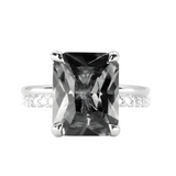 Four Prong Double Band Soltaire with Pavé Set Diamonds- Setting