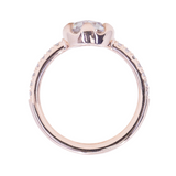 Low Profile Six Prong Solitaire with French Set Diamonds- Setting