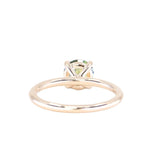 1.46ct Round Parti Green and Teal Montana Sapphire and French Set Diamond Solitaire in 14K Yellow Gold