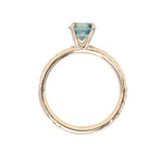 1.13ct Round Precision Blue Montana Sapphire Evergreen Carved 4 Prong Solitaire in 14k Yellow Gold