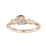 0.91ct Light Cornflower Blue Montana Sapphire and Diamond Starry Night Low Profile Solitaire in 14k Yellow Gold