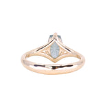 1.75ct Barion Shape Fantasy Cut Carved Montana Sapphire Split Shank Hidden Halo Six Prong Solitaire in 14k Yellow Gold