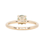 0.78ct Round Seafoam Teal Green Montana Sapphire Four Prong Lotus Solitaire in 14k Yellow Gold