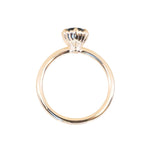 1.49ct Oval Untreated Montana Sapphire Scallop Cup Solitaire in 14k Yellow Gold