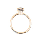 1.49ct Oval Untreated Montana Sapphire Scallop Cup Solitaire in 14k Yellow Gold