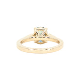1.74ct Fancy Elongated Cushion Parti Teal Blue Montana Sapphire and Diamond Vintage Cathedral 4 Prong Solitaire in 14k Yellow