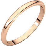 Half Round Wedding Band in rose gold