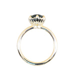 1.93ct Oval Silky Teal Montana Sapphire Scallop Cup Solitaire in 18k Yellow Gold