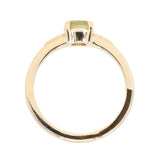 0.84ct Round Light Green Montana Sapphire Low Profile Four Prong Spring Bloom Solitaire in 14k Yellow Gold