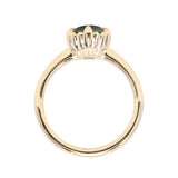 1.94ct Round Precision Cushion Cut Green Montana Sapphire Scallop Cup Solitaire in 14k Yellow Gold