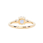0.98ct Round Color Shifting Untreated Montana Sapphire and Princess Cut Diamond Rapids Low Profile Ring in 14k Yellow Gold