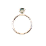 1.46ct Round Parti Green and Teal Montana Sapphire and French Set Diamond Solitaire in 14K Yellow Gold