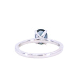 1.16ct Oval Moody Midnight Color Shifting Montana Sapphire and French Set Diamond Solitaire in 14K White Gold