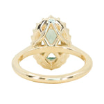 2.54ct Untreated Montana Sapphire Antique-Style Low Profile Diamond Halo Ring in 14k Yellow Gold- Appraised Stone