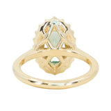 2.54ct Untreated Montana Sapphire Antique-Style Low Profile Diamond Halo Ring in 14k Yellow Gold- Appraised Stone